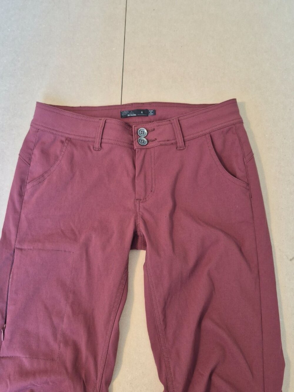 prAna Halle Pants Women’s 4 Regular Burgundy Stretch Zion Hiking Outdoor Bootcut - Picture 4 of 13